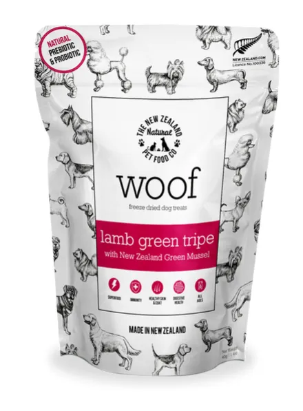 New Zealand Pet Food Co. Woof Treats Lamb Green Tripe