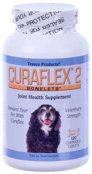 Nutramax Curaflex 2 Joint Health Supplement for Dogs, 120 Chewable Tablets