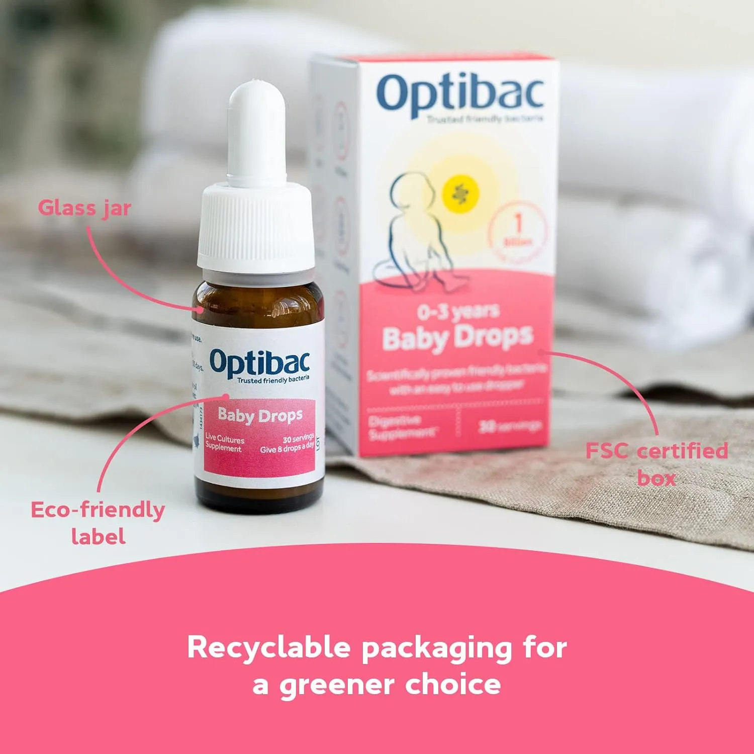 Optibac Probiotic Baby Drops: 30ml, 1B Bacterial Cultures, 30-Day Supply Junior