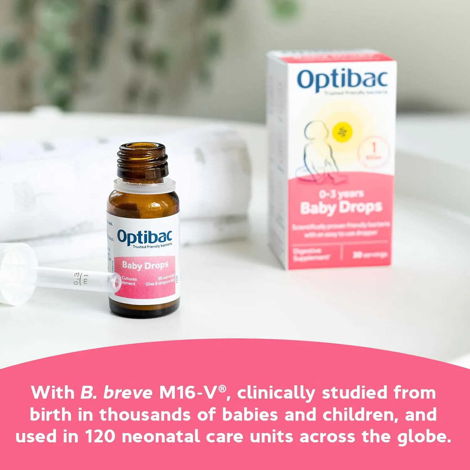 Optibac Probiotic Baby Drops: 30ml, 1B Bacterial Cultures, 30-Day Supply Junior