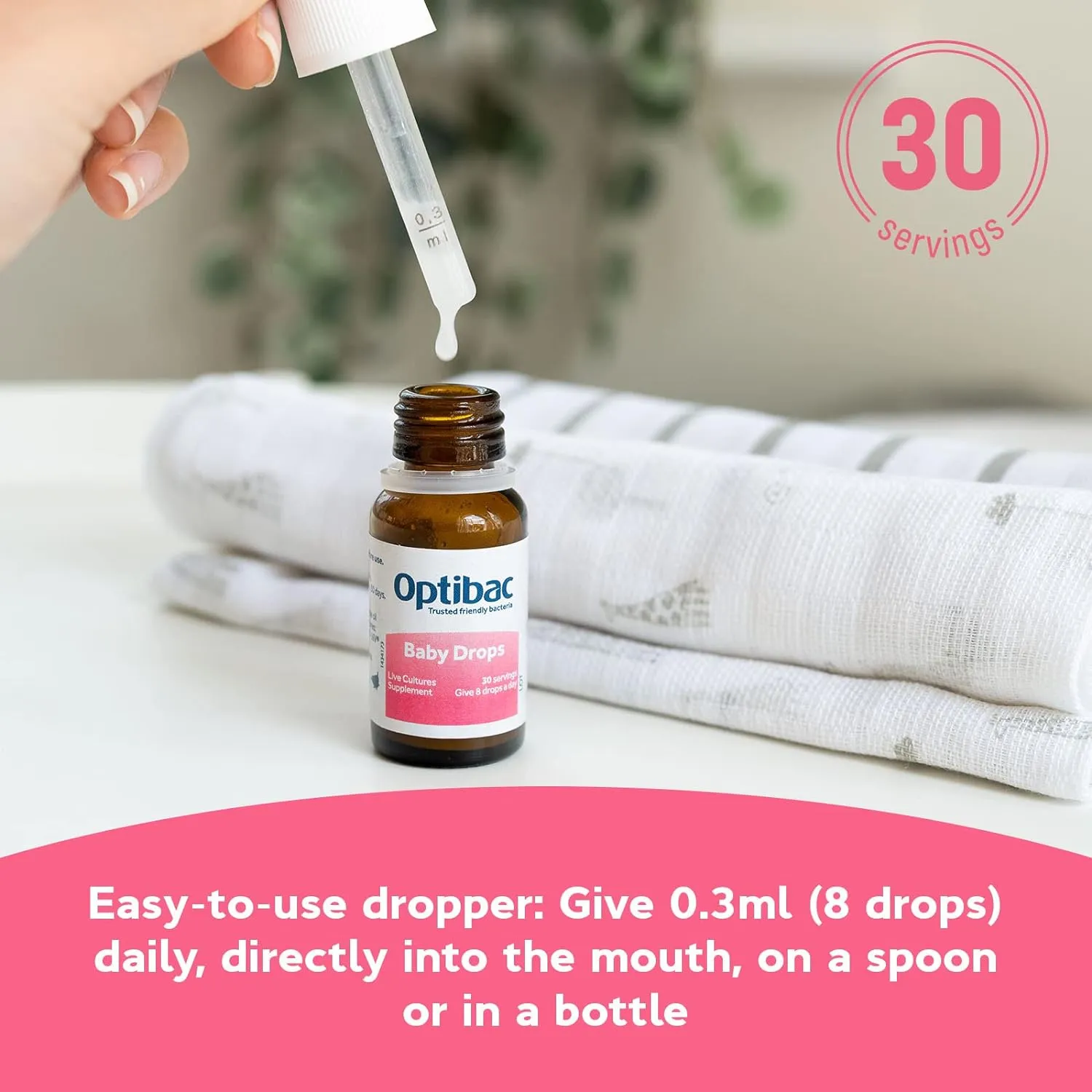 Optibac Probiotic Baby Drops: 30ml, 1B Bacterial Cultures, 30-Day Supply Junior