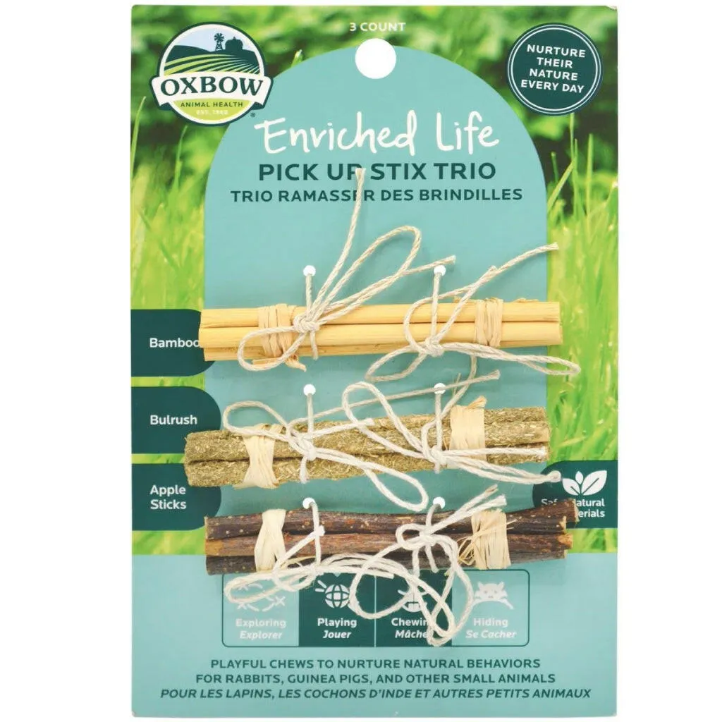 Oxbow Animal Health Enriched Life Pick Up Stix Trio Small Animal Chew Toy