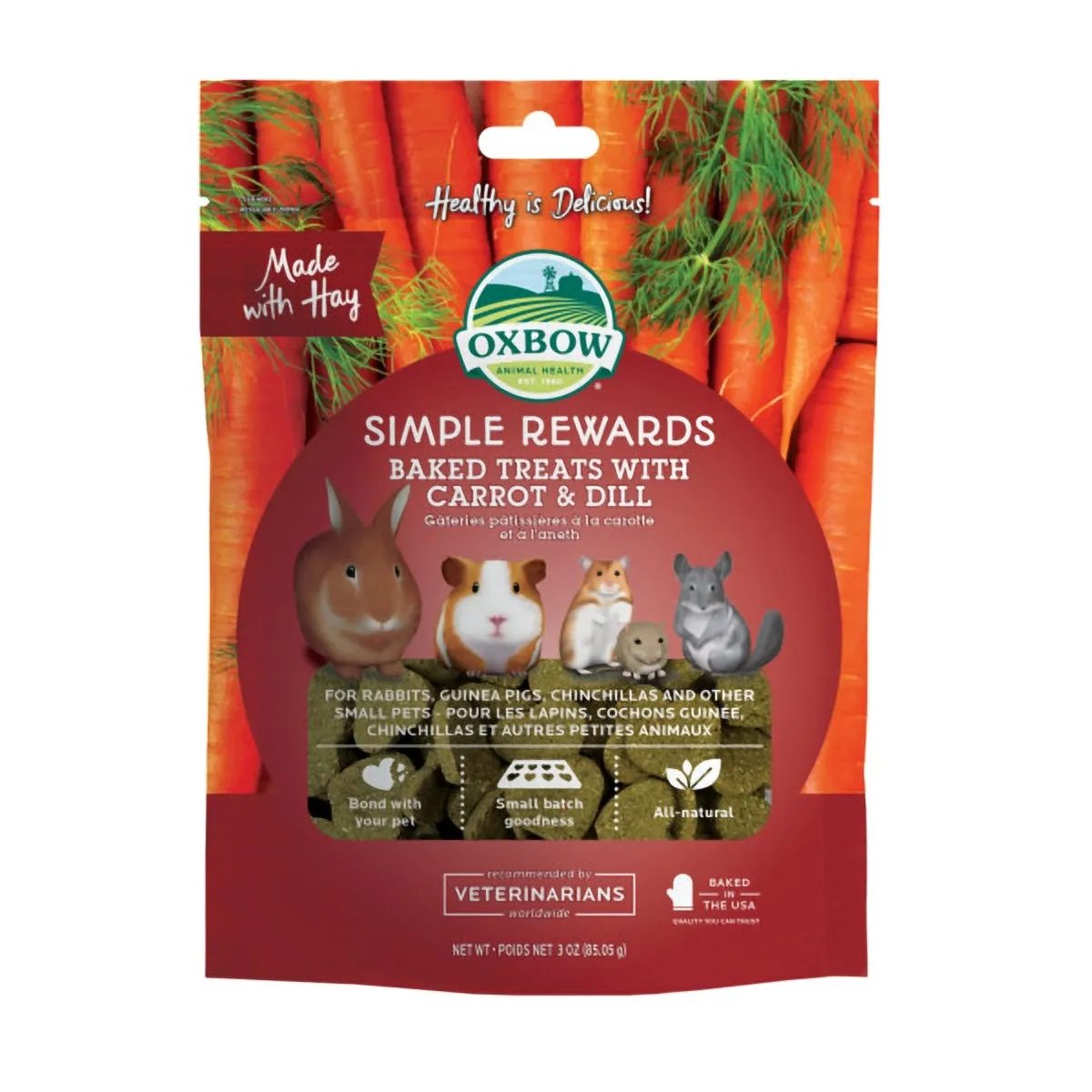 Oxbow Simple Rewards Carrot & Dill Treats 85g