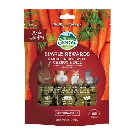 Oxbow Simple Rewards Oven Baked with Carrot & Dill Small Animal Treats 3-oz