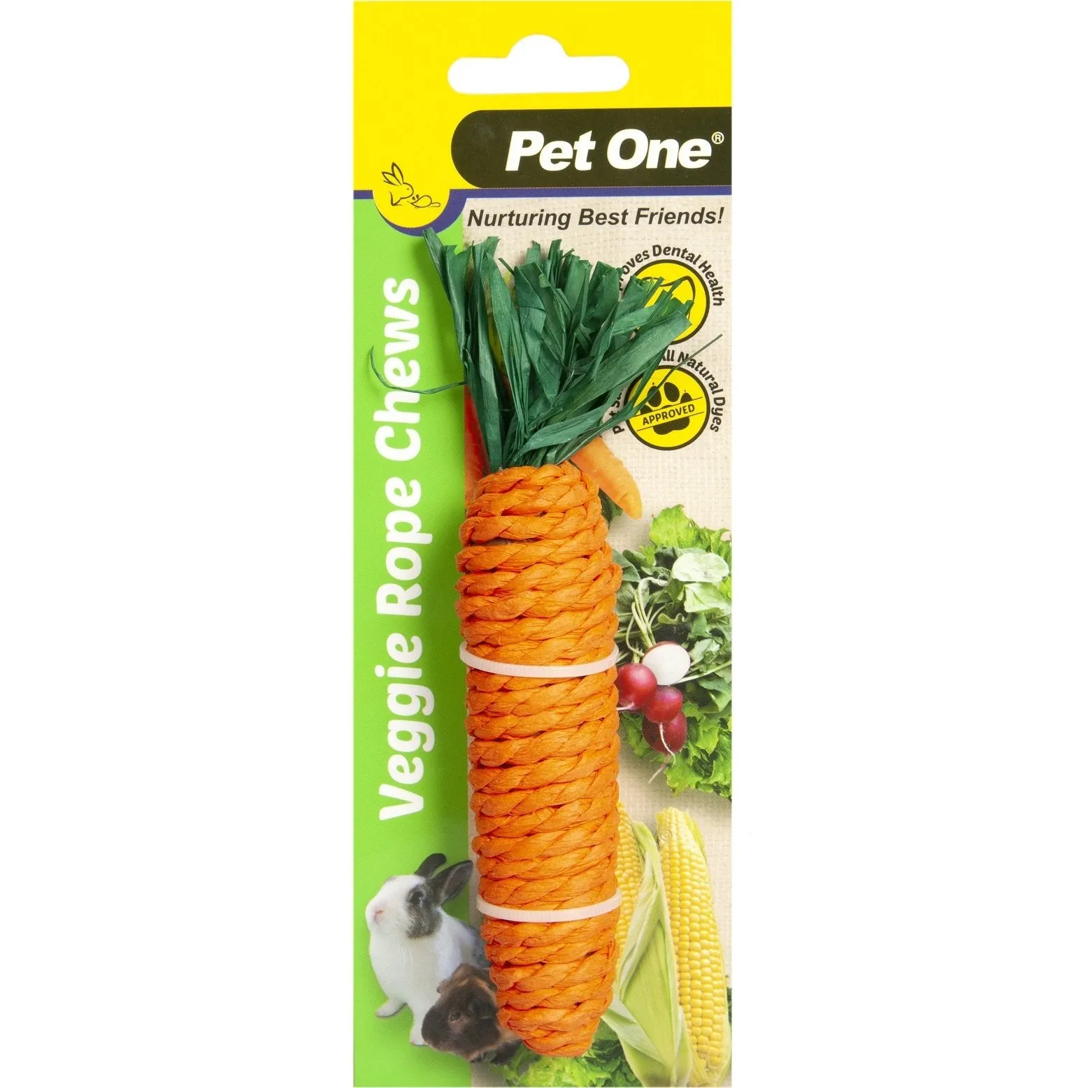 Pet One Veggie Rope For Small Animals - Carrot