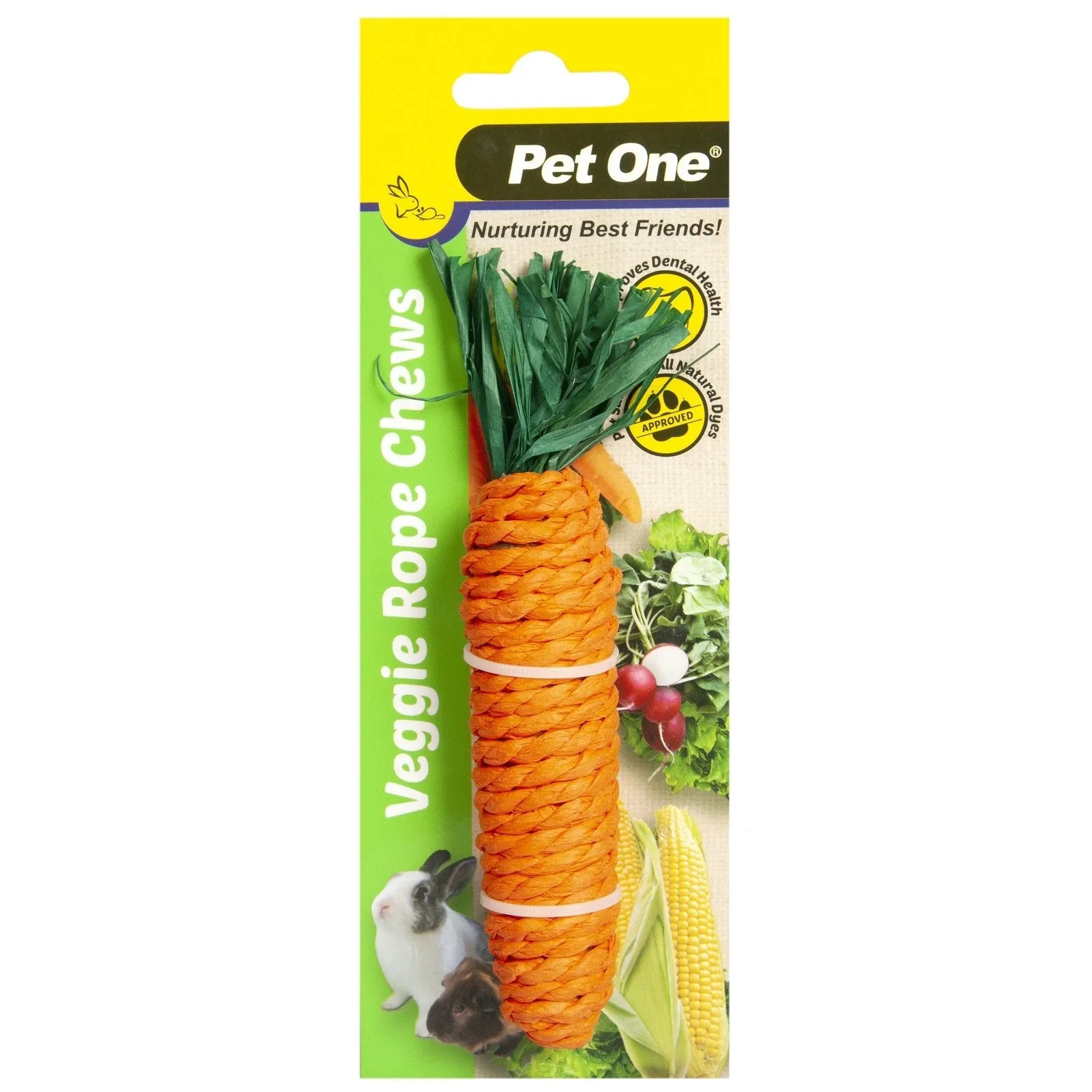 Pet One Veggie Rope For Small Animals - Carrot