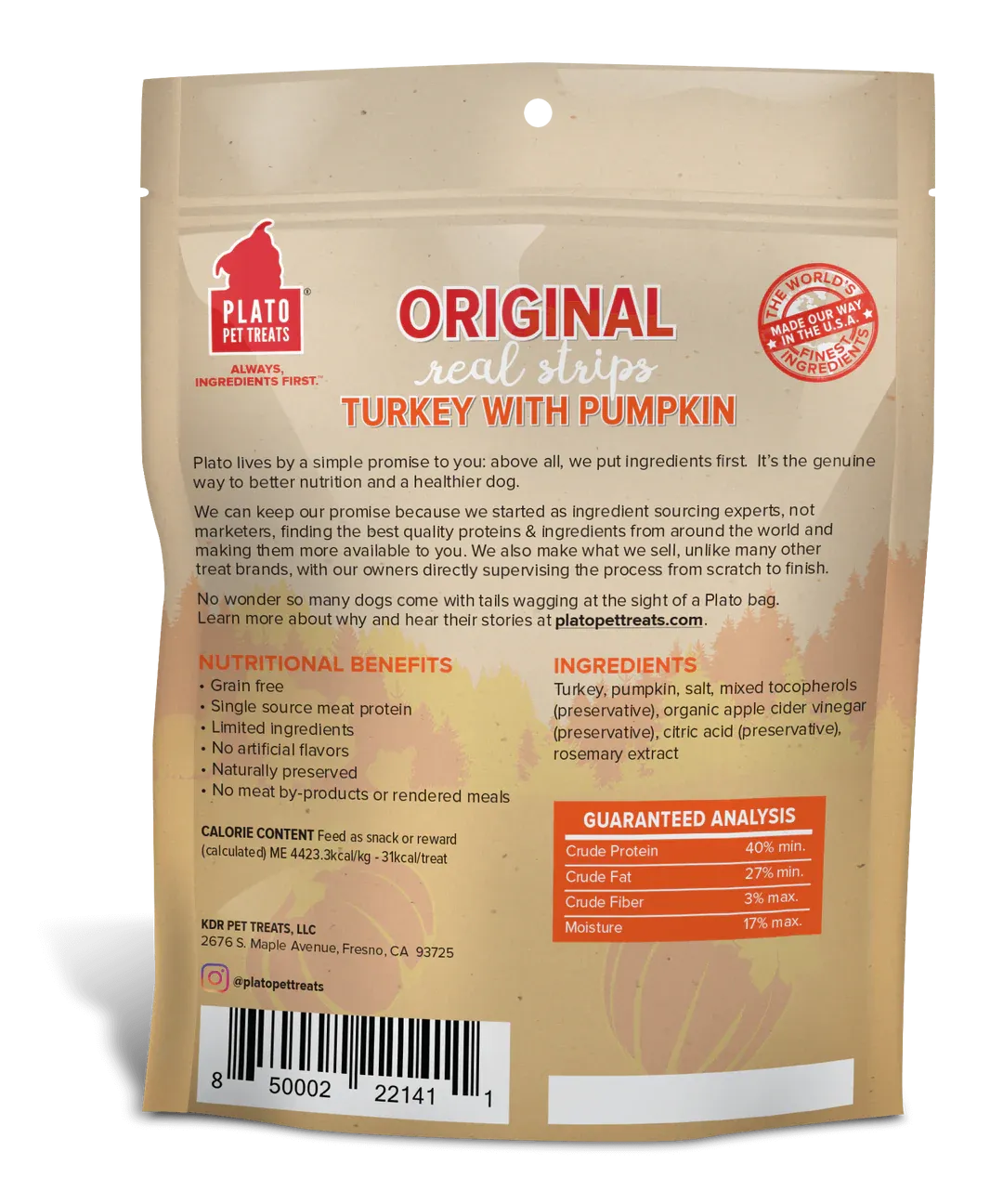 Plato Original Real Strips Turkey with Pumpkin