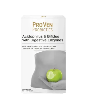 Pro-Ven Acidophilus   Bifidus with Digestive Enzymes 30 Capsules