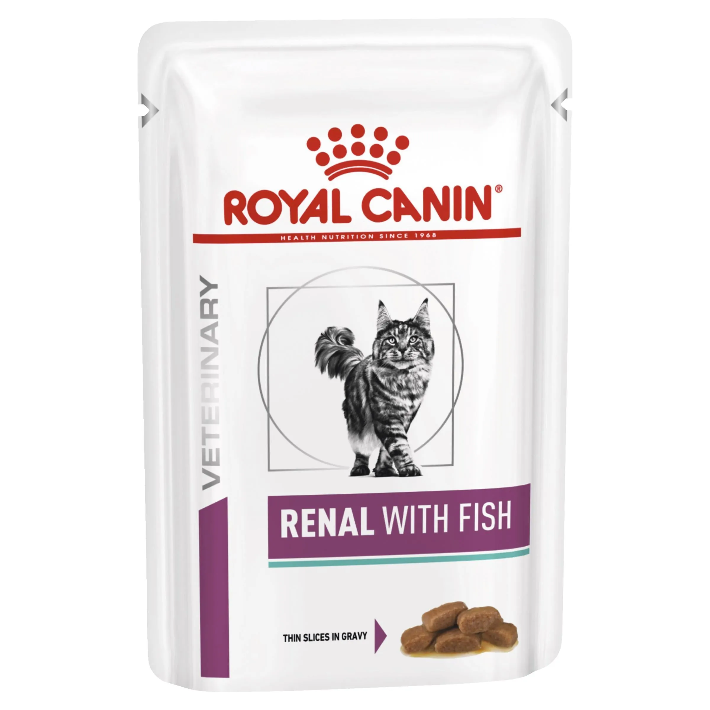 Royal Canin Veterinary Diet Cat Renal with Fish Wet Food Pouches 85g x 12