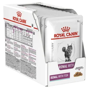 Royal Canin Veterinary Diet Cat Renal with Fish Wet Food Pouches 85g x 12