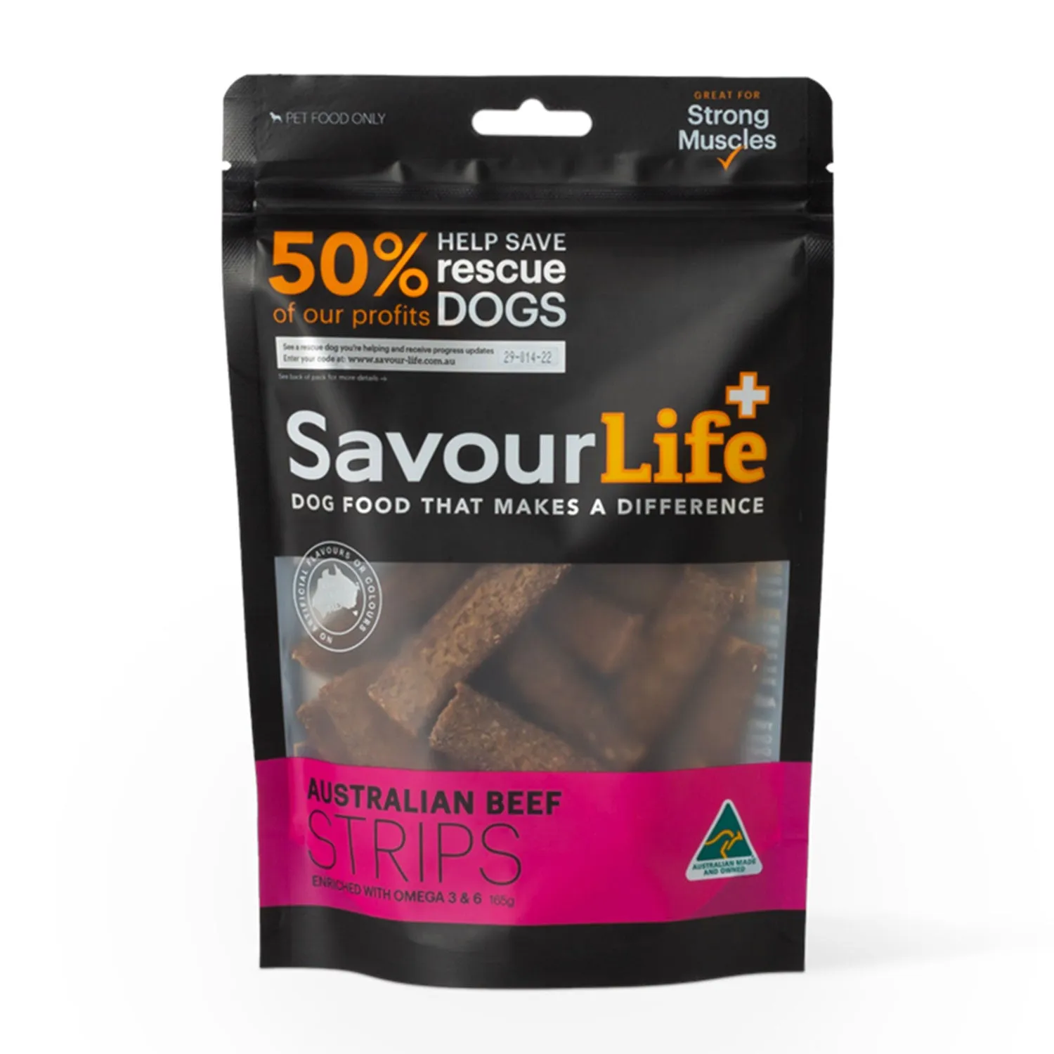 SavourLife Beef Strips Dog Treats 165g