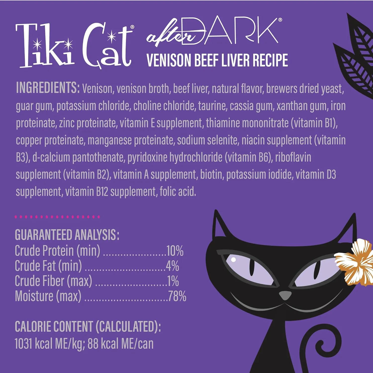 Tiki Cat After Dark Venison Pate Grain-Free Wet Food for Cats (3 oz x 12 cans)