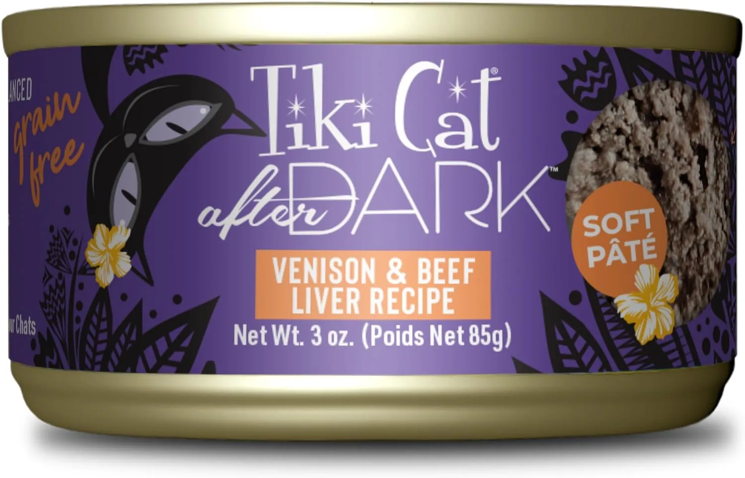 Tiki Cat After Dark Venison Pate Grain-Free Wet Food for Cats (3 oz x 12 cans)