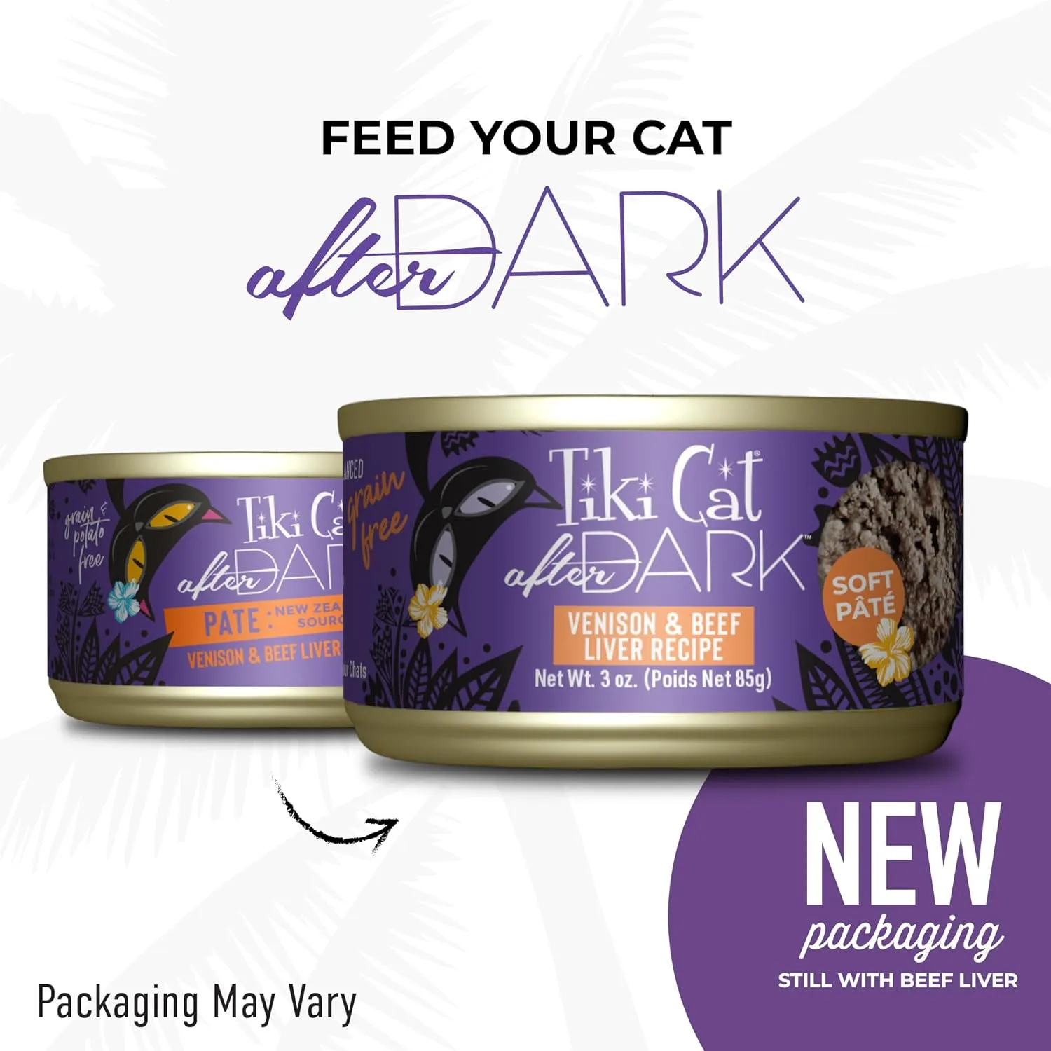 Tiki Cat After Dark Venison Pate Grain-Free Wet Food for Cats (3 oz x 12 cans)