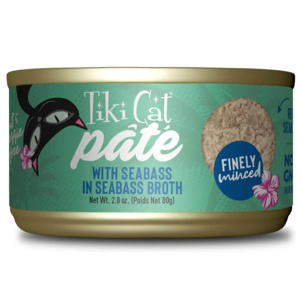 Tiki Cat Luau Seabass Pate Grain-Free Wet Food For Cats (2.8 oz x 12 cans)