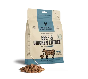 Vital Essentials Beef & Chicken Mini Nibs, Freeze-Dried Cat Food, 12-oz Bag