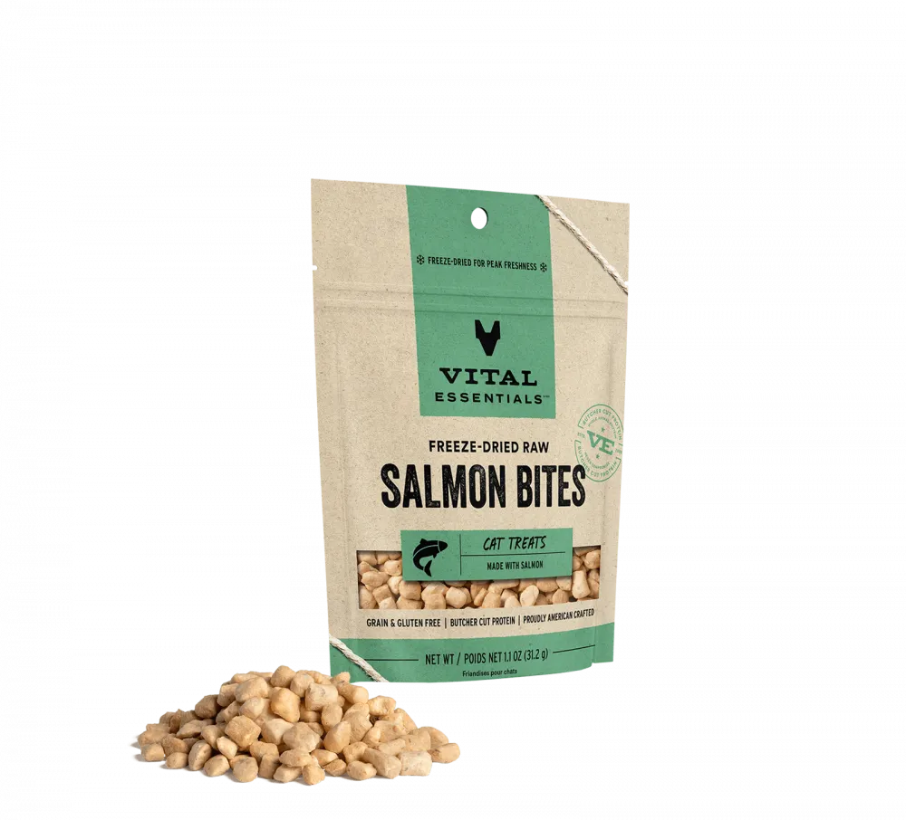 Vital Essentials Freeze Dried Salmon Bites Cat Treats