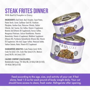 Weruva Truluxe Steak Frites with Beef and Pumpkin in Gravy Canned Cat Food