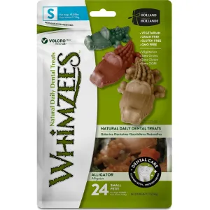 Whimzees Alligator Small Dental Care Dog Treat Value Bag 24pk