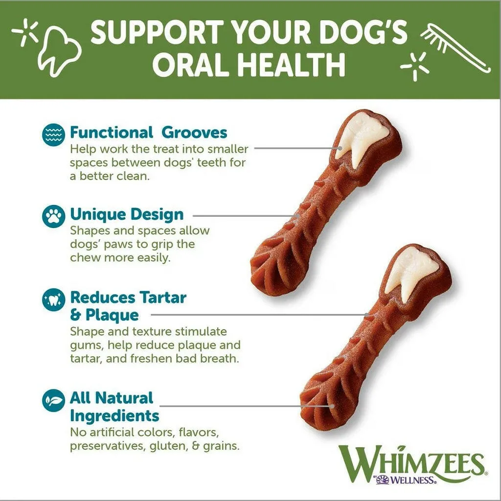 WHIMZEES Brushzees Natural Grain-Free Dental Chews For Dog Treats, Medium (12.7 oz)