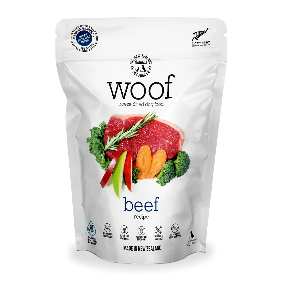 Woof Freeze-Dried Raw Beef Dog Food 280g