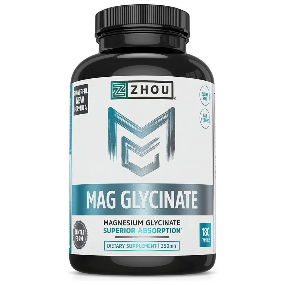 ZHOU Magnesium Glycinate 350mg 180 Capsules