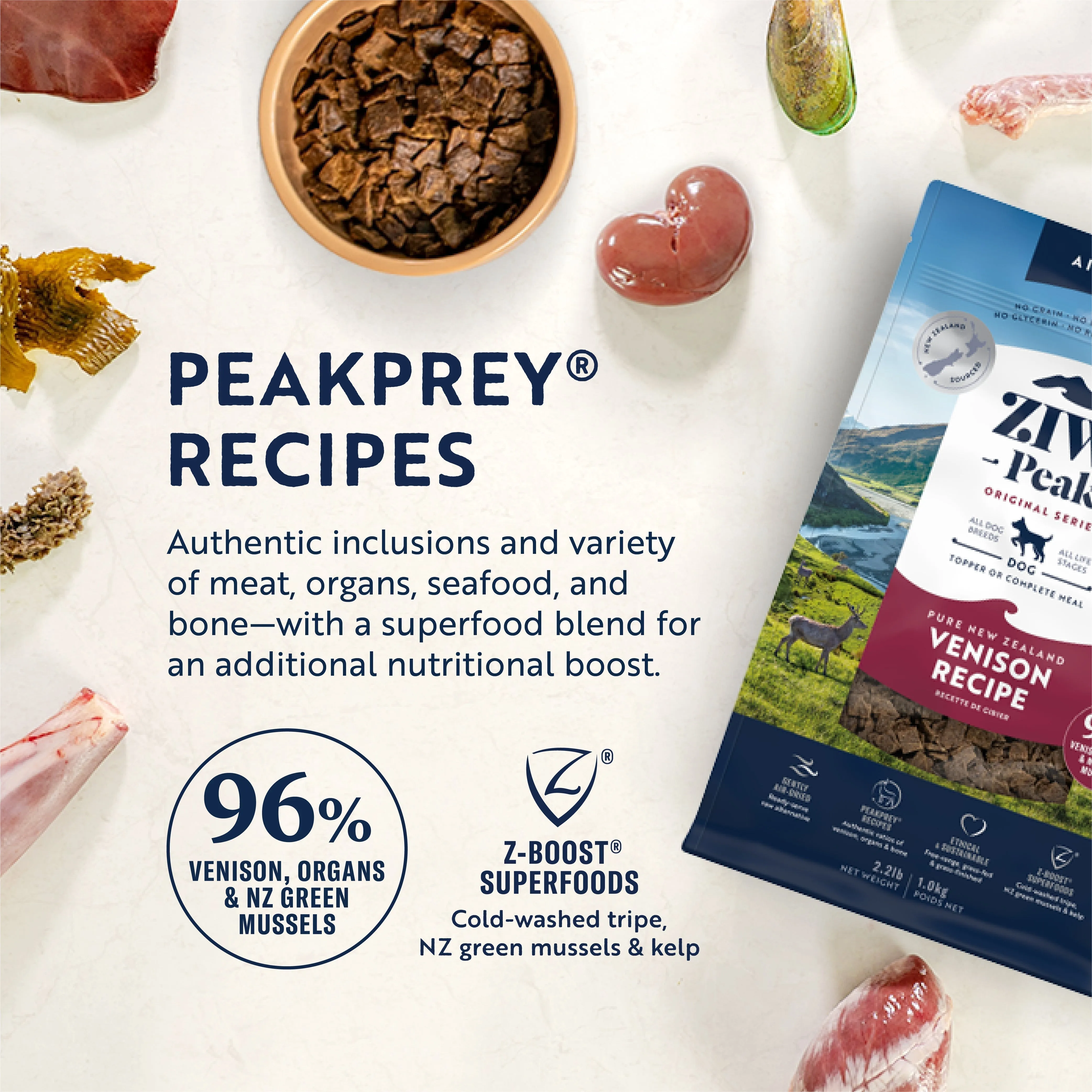 ZIWI Peak Air Dried Venison Recipe Dog Food 2.5kg